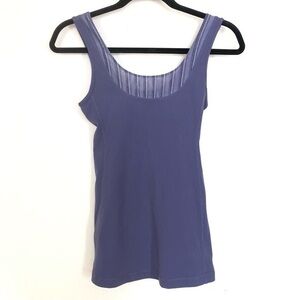 Lululemon Blue Stripe Sheer Panel Tank 6